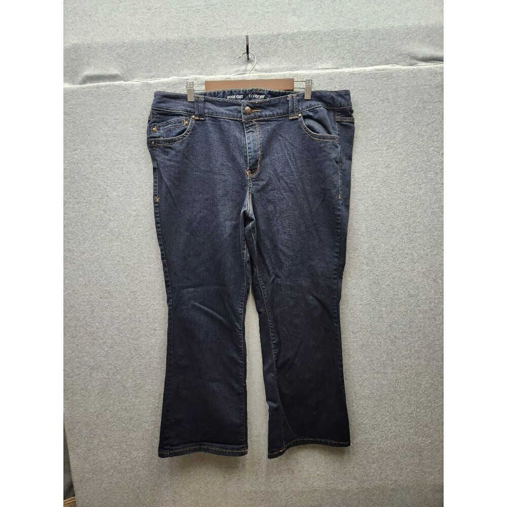 Lane Bryant Womens Boot Cut Denim Jeans Size 24P Stretch Cotton Blend Dark Wash‎